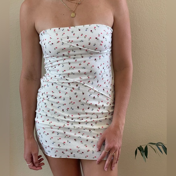 princess polly white tube dress Glamour Girl Strapless Bubble Hem Mini Dress | White | Womens